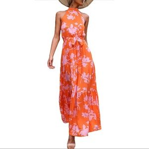 Halter Floral Maxi Dress